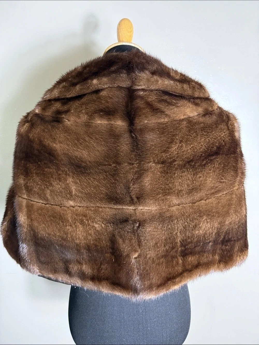 Vintage Brown Mink Fur Stole Short Coat Capelet